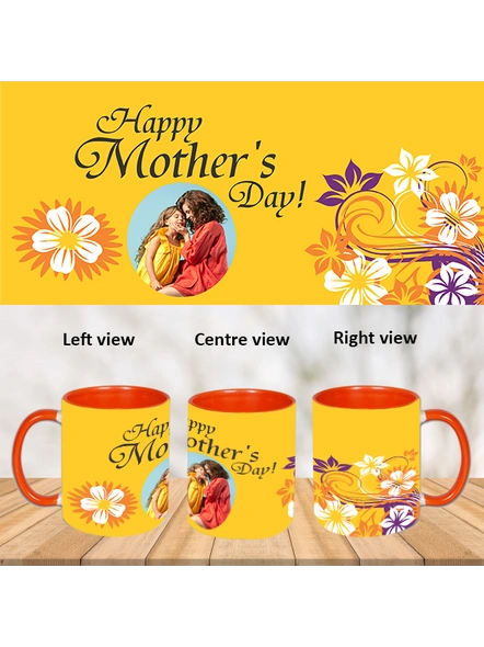 Happy Mother's day personalized Orange Inner Colour Mug-Orange-1