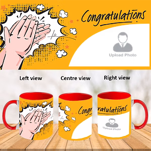 Clapping Congratulations Red Inside Color Mug
