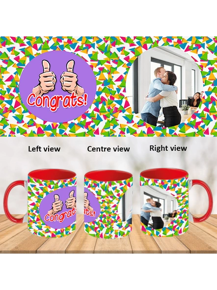 Thumbs up congratulations Red Inner Colour Mug-Red-1