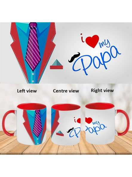 I love my papa Red Inner Colour Mug-ICRM0017A-1