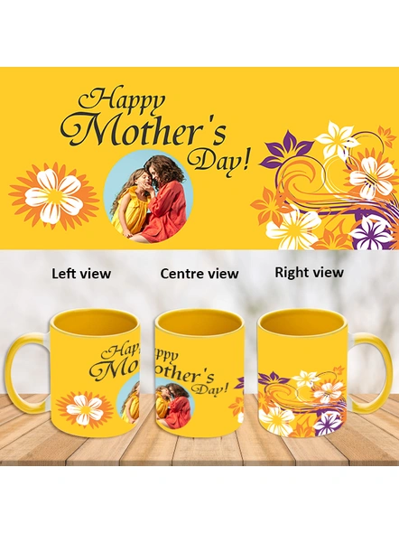 Happy Mother's Day Yellow Inner Colour Mug-Yellow-1