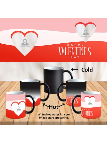 Happy Valentines Day Hearts Personalized Black Magic Mug-MM0005A-1
