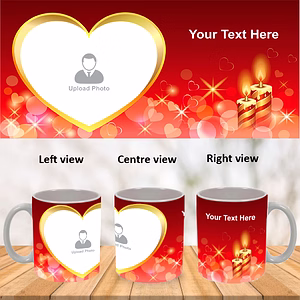 Candles Blowing Hearts Personalized White Mug