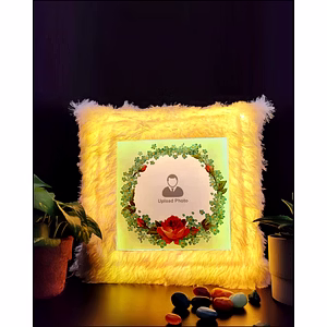 Personalised Flower Designer Special LED Cushion