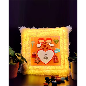 Personalized Angle with Gifts Special LED Cushion