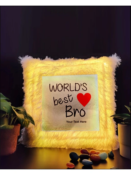 World's Best Bro Special LED Cushion-LEDCUSWOR009A