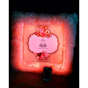 Elegent Floweral Themed Personalized Cushion with Remote