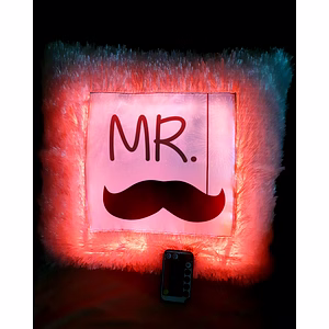 Mister Moustache Special LED Cushion with Remote