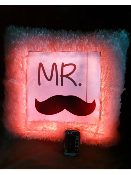 Mister Moustache Special LED Cushion with Remote-LEDCUSWR006A