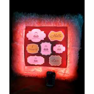 Hello I Miss You Love Personalized LED Cushion with Remote