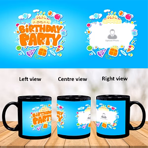 Birthday Party Customized Black Patch Mug