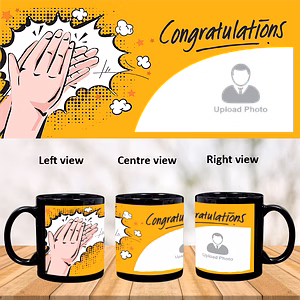 Clapping Congratulations Printed Customized Black Patch Mug