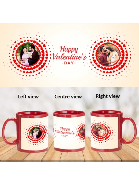 Happy Valentines Day Personalized Red Patch Mug-1