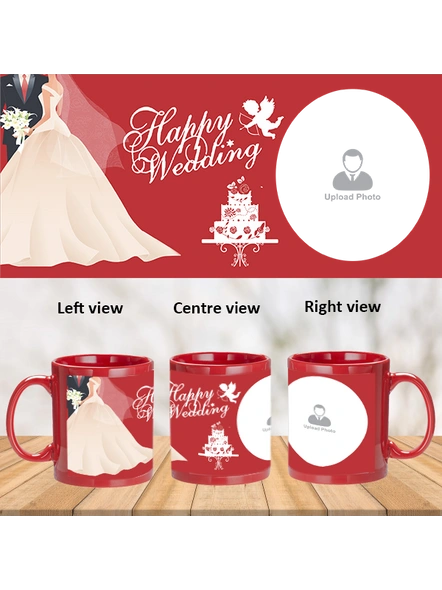 Wedding Cake Personalized Red Patch Mug-PRM0011A