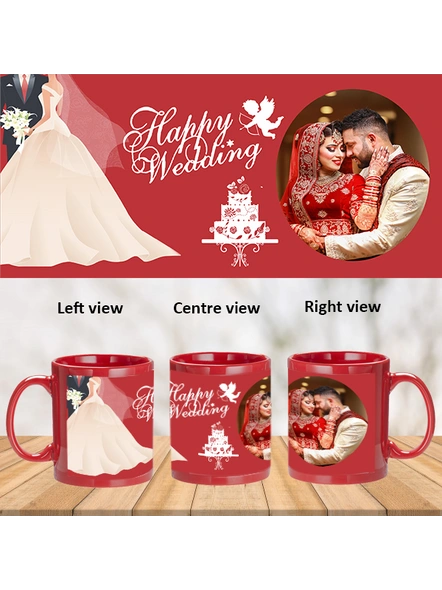 Wedding Cake Personalized Red Patch Mug-1