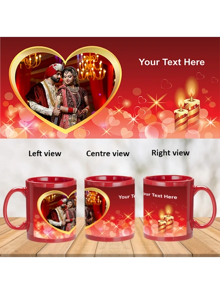 Candles Blowing Hearts Personalized Red Patch Mug-1