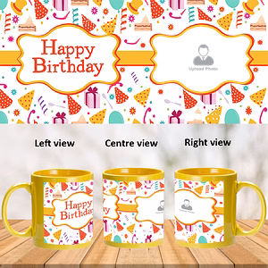 Birthday Celebrations Personalized Yellow Patch Mug