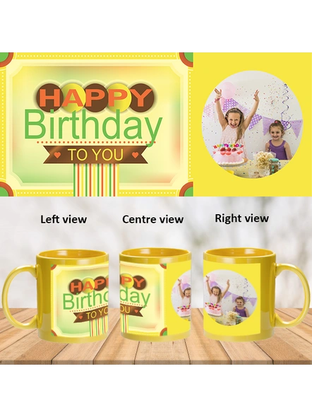 Happy Birthday to You Personalized Yellow Patch Mug-1