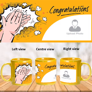 Clapping Congratulations Designer Yellow Patch Mug