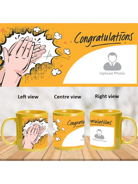 Clapping Congratulations Designer Yellow Patch Mug-PYM0008A