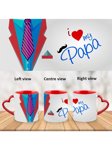I love my papa red Heart Handle Mug-HM0016A-1