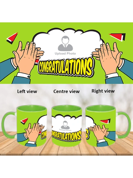 Many congratulations clapping green inner colour Mug-ICGM0004A-1