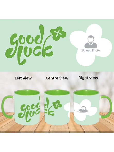 Good luck green leaves green inner colour Mug-ICGM0006A-1