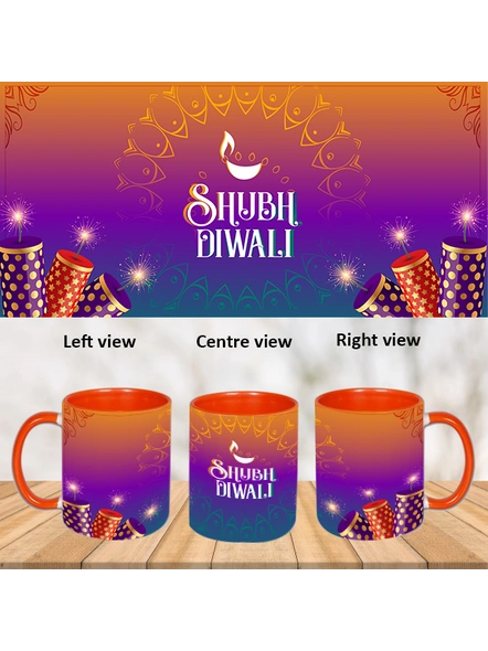 Shubh Diwali Crackers Theme Inner Color Orange Mug-ICOM0021A