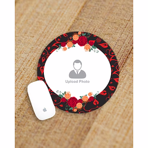 Personalized 3 photo upload Round Mouse Pad
