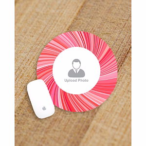 Blue Flower Theme Personalized Round Mouse Pad