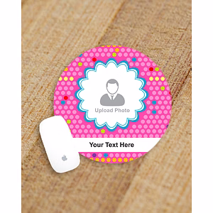 Designer Leaves Personalized Round Mouse Pad