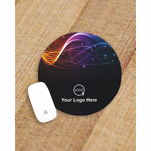 Blue Rays Designer Personalized Round Mouse Pad