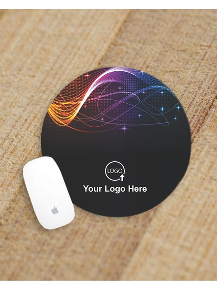 Blue Rays Designer Personalized Round Mouse Pad-ROUNDMP0015A