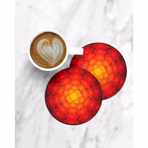 Fire Inside View Printed Round Coaster