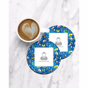 Astronaut Printed Personalized Round Designer Coster