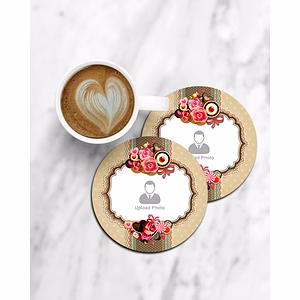 Beautiful Floral Designer Personalized Round Coaster