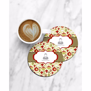 Designer Lights Printed Personalized Round Coaster