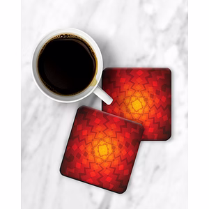 Fire Inside View Printed Square Coaster