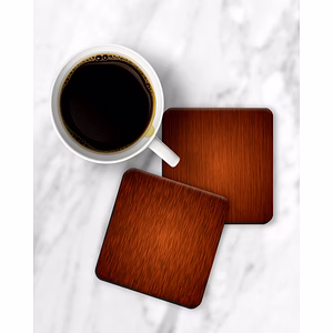 Brown Shade Wooden Look Square Coaster