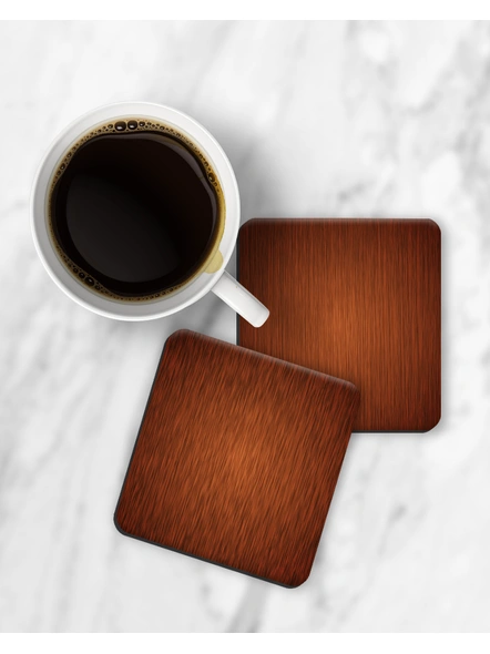 Brown Shade Wooden Look Square Coaster-RCOSTER0020