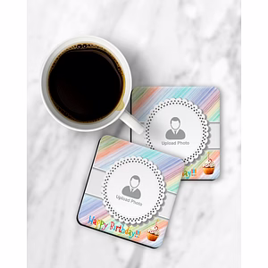Happy Birtthday Personalized Premium Square Designer Coaster