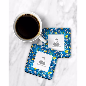 Astronaut Printed Personalized Square Designer Coster
