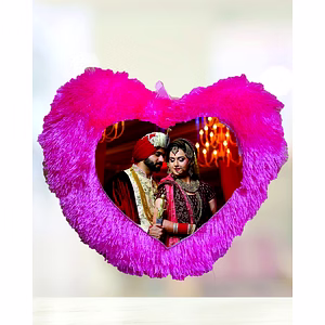 Customized Pink Heart Cushion