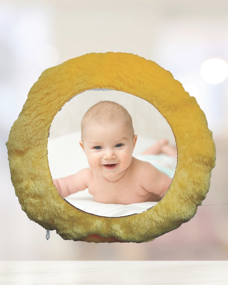 Customized laughing Smiley Cushion with Photo Print-1