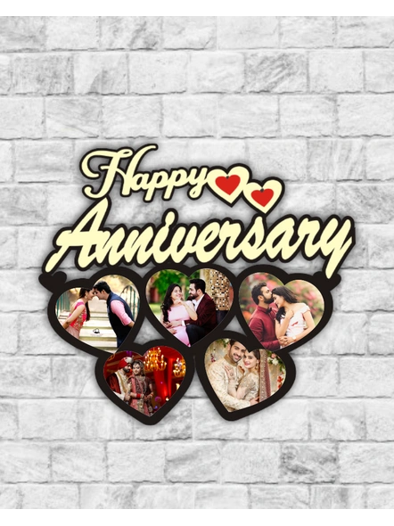 Happy Anniversary 5 hearts Personalized Wooden Frame-Anniv012-19-17
