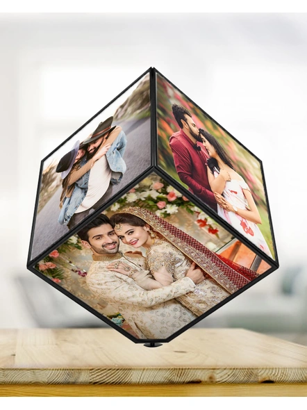 Personalized 360 Rotating Cube-Anniv016-5-5