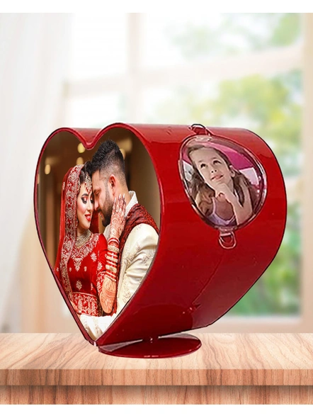 Rotating Heart 4 Photos Table Stand-5*5 Inches-1