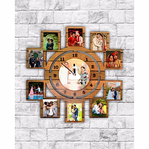 11 Photo Wall Clock Collage