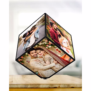 6 Photos 360 Rotating Cube