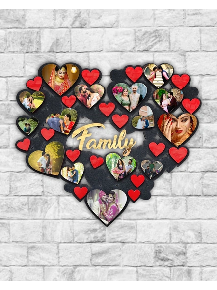 15 Photos Hearts Collage Wooden Frame-ptofrm00810x10